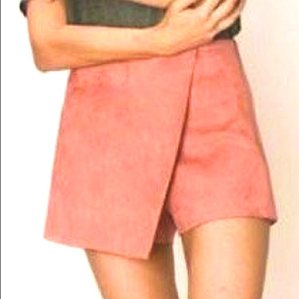 Pink Suede Skort